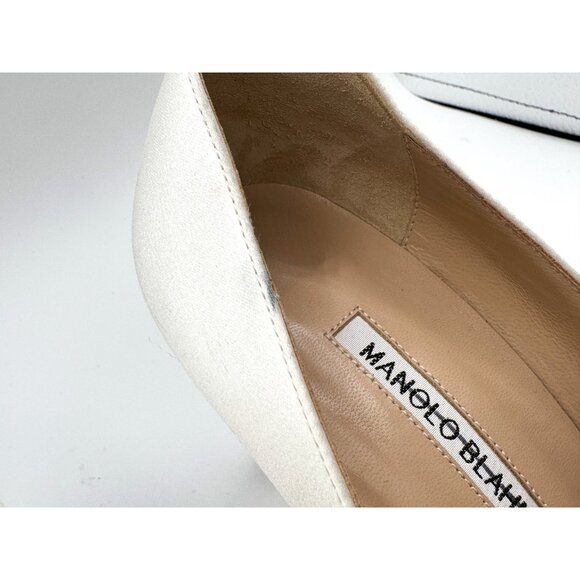 Manolo Blahnik Hangisi 70 Embellished Satin Jewel Buckle Designer Wedding Pumps - Picture 3 of 16